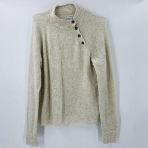 J Crew Mock Neck Knit Sweater Cream Size Medium